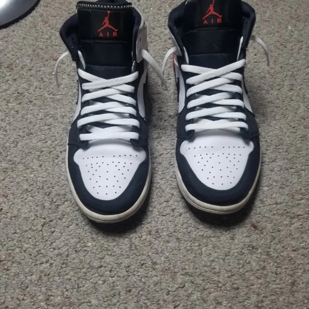Jordan Black and White High-Top Sneakers with Iconic Design